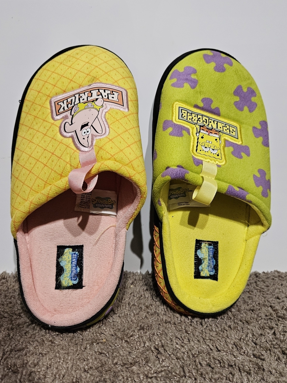 SpongeBob Squarepants Yellow, Pink & Purple Kids Slip-On Slippers